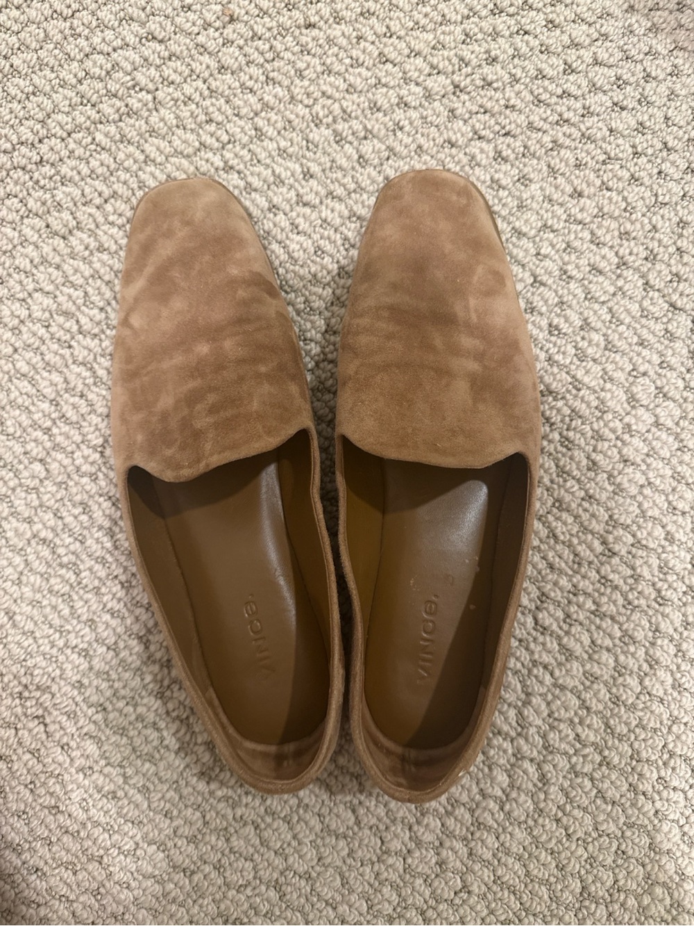 Vince Made in Italy Taupe Suede Loafers Flats | Size 37.5 / US 7.5